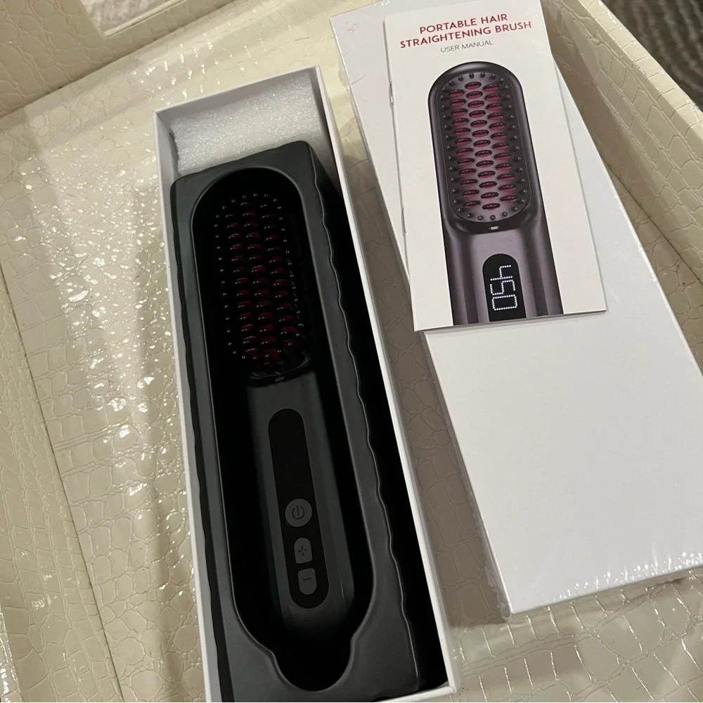 💈Cordless Hair Straightener Brush Mini lonic Hot Comb USB Rechargeable FB5